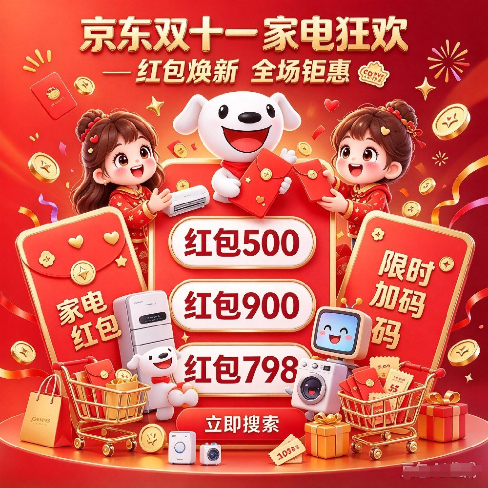 今晚8点正式开售!2026年双11买电视空调冰箱洗衣机热水器&手机电脑平板智能手表等家电数码迎来优惠价!京东搜【国补909】【红包500】,淘宝搜【天降红包9090】领双11红包叠加第四批国补折上折!